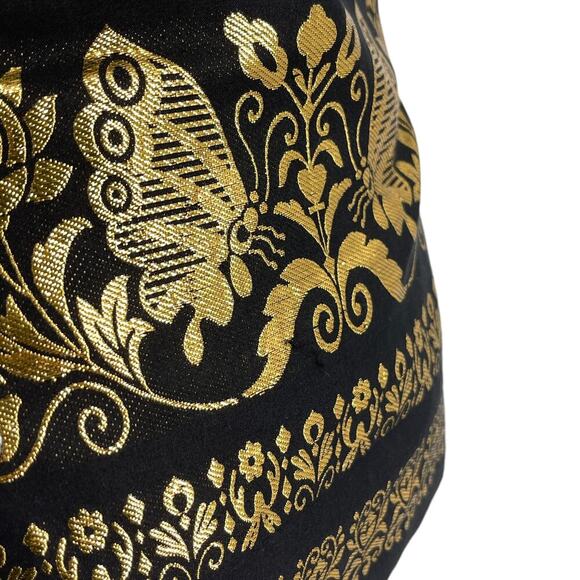 Ralph Lauren Black Label Silk Blend Black & Gold Strapless Top Size 6 Vintage - Picture 7 of 16